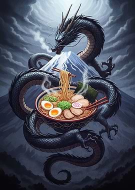 Dragon Ramen Bowl Mount Fuji