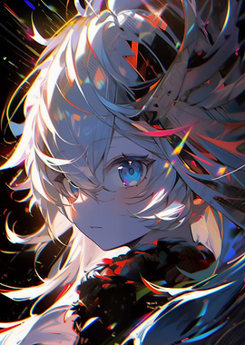 Anime Girl Portrait with Light Effects