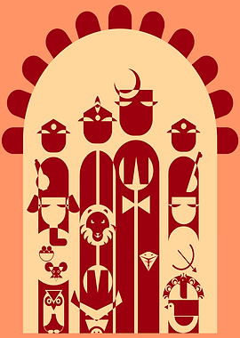 Abstract Tribal Figures and Animals