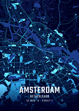 Amsterdam Midnight City Map