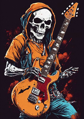 Skeleton Rocker with Guitar
