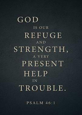 Psalm 46:1 Bible Verse Text Art
