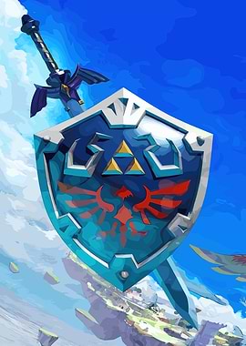 Zelda Hylian Shield and Master Sword