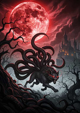 Nine-tailed Wolf Blood Moon