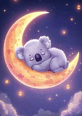 Sleeping Koala on the Moon