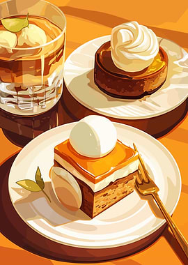 Dessert Still Life with Drink