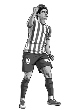 Julián Alvarez Black and White Version