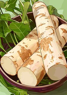 Burdock Root Still Life Illustration