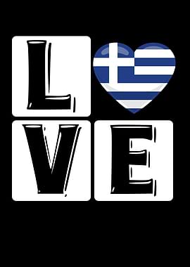 Love Greece Flag Heart