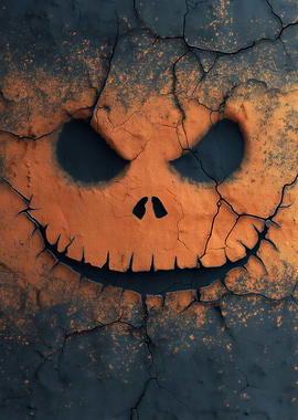 Cracked Pumpkin Face Halloween