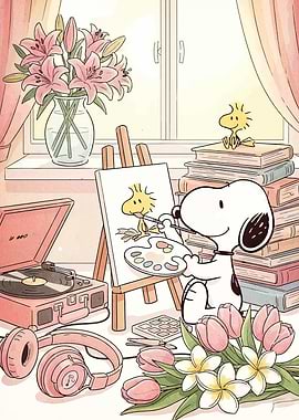 Snoopy Painting WoodStock Still Life