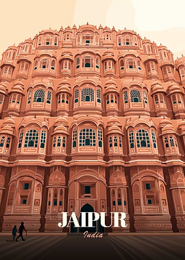 Hawa Mahal, Jaipur, India Illustration