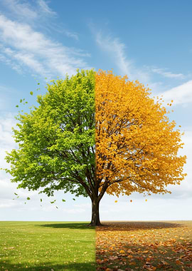 Tree in Summer and Autumn