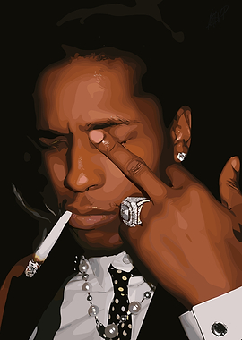 ASAP Rocky Portrait with Cigarette