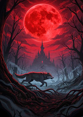 Wolf Castle Blood Moon