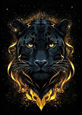 Black Panther with Golden Accents