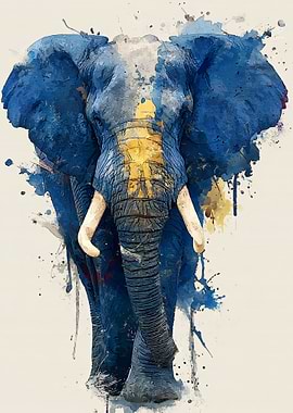 Watercolor Elephant Portrait