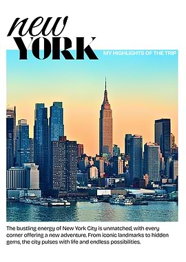New York City Skyline Travel Poster