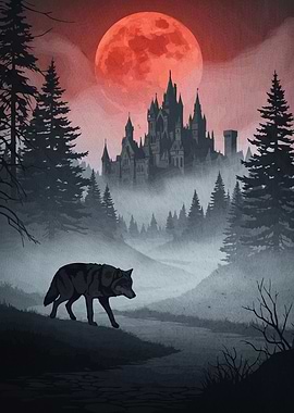 Wolf Castle Blood Moon
