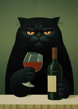 Grumpy Cat with Wine