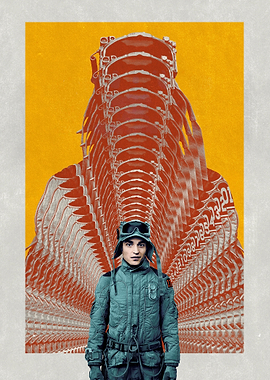 Pilot Portrait with Repeating Helmet Design