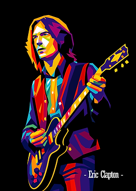 Eric Clapton Colorful Pop Art Portrait