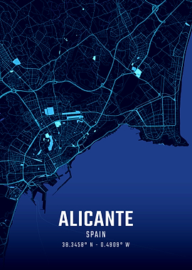 Alicante Midnight City Map