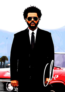 The Weeknd in Black Suit Portrait