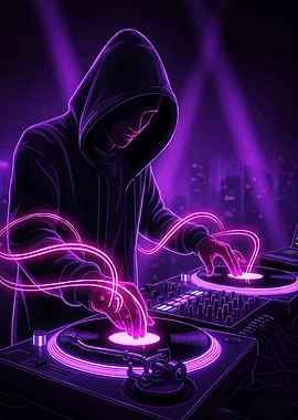 Neon DJ Hooded Sweatshirt