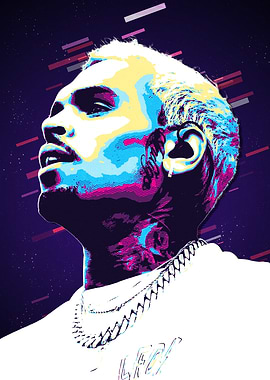 Chris Brown Pop Art style