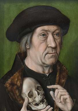 Portrait of a Man with Skull