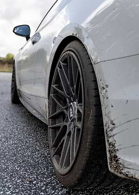 Dirty Car Audi S5 Wheel Close-Up