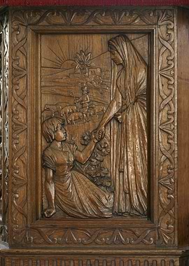 Wooden Carving: Woman and Child