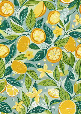 Citrus Floral Pattern