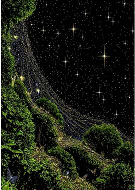 Enchanted Forest Under Starry Night