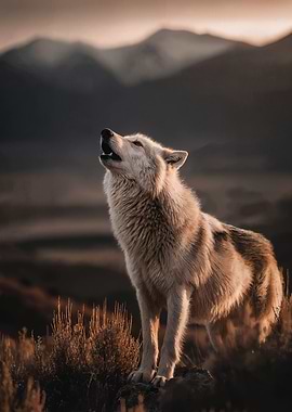 Howling Wolf in Mountain