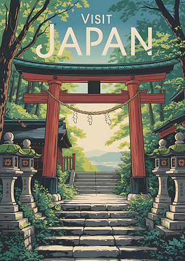 Visit Japan Travel Poster
