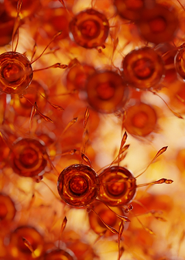 Amber Spheres with Delicate Projections