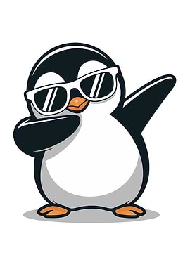 Cool Penguin Dabbing Cartoon