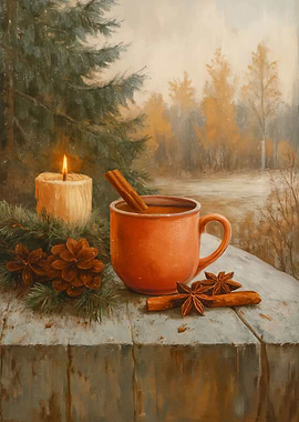Cozy Winter Still Life Painting