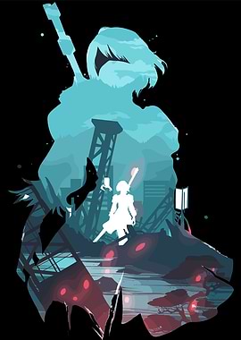 Nier Automata Silhouette Art