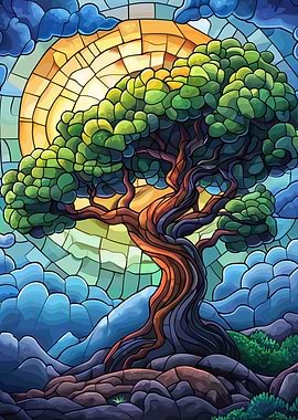 Stained Glass Tree of Life
