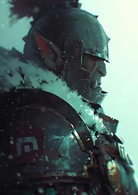 Orc Warrior in Armor Digital Art
