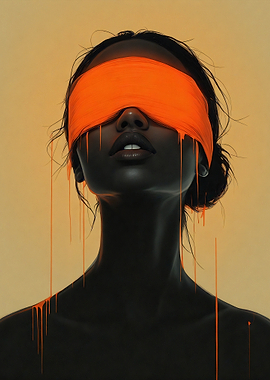 Woman with Orange Blindfold