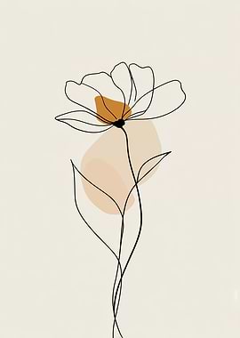 Minimalist Flower Line Art