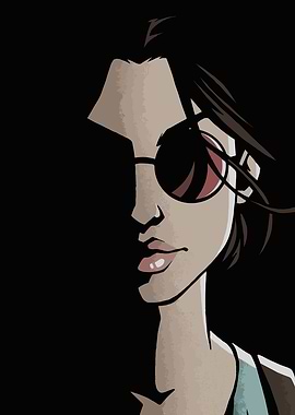 Woman in Sunglasses, Dark Background