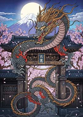 Japanese Dragon Mount Fuji