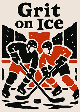 Grit on Ice Hockey Illustration