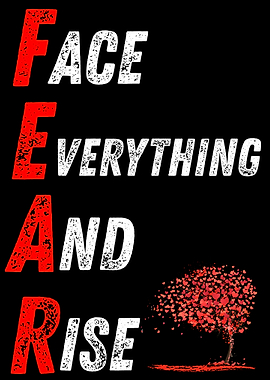 FEAR: Face Everything & Rise – Empowering Typography Wall Art
