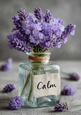 Lavender Bouquet with 'Calm' Label